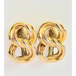 Vintage Signed Trifari Gold Knot Earrings Clip On Gift for Her